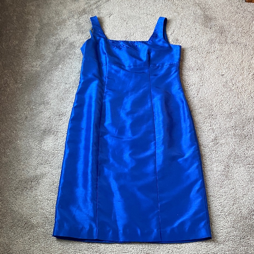 Maxie Klein Collection Royal Blue Shimmer Sleeveless Sheath Dress SIZE 10